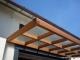Pensilina per ingresso ShowRoom in legno lamellare pretagliato